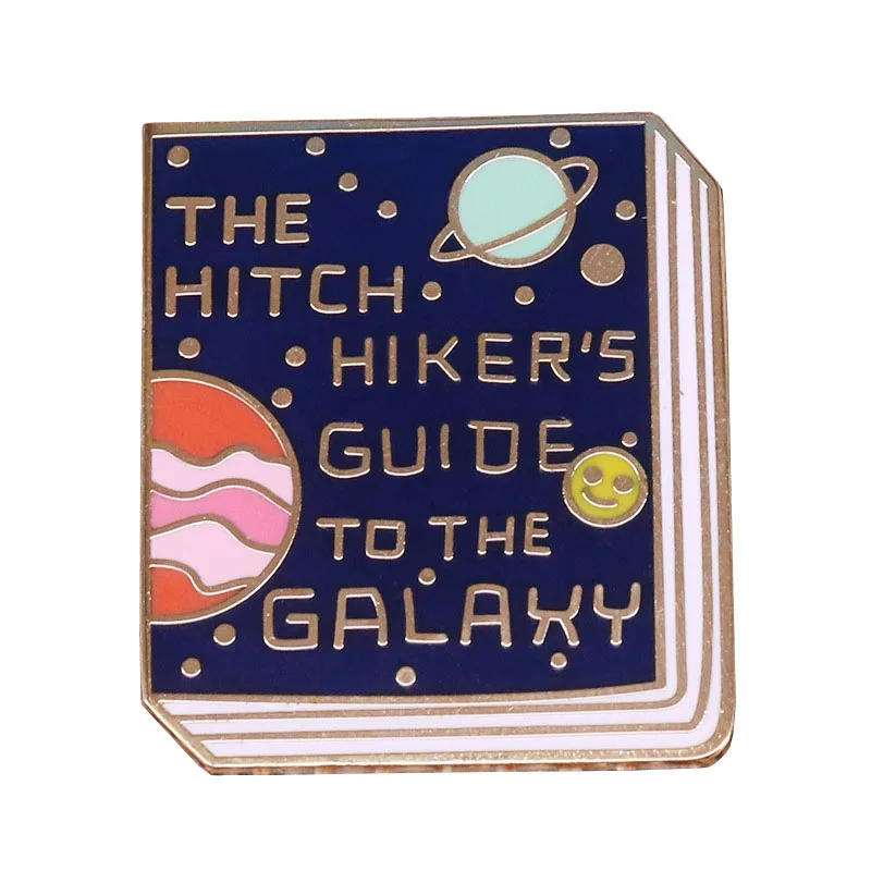 Hitchhiker's Guide To The Galaxy Enamel Pins Brooch Guide Book Lapel