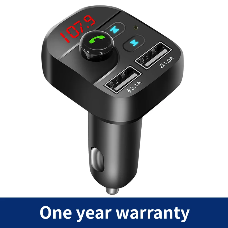 Автомобильный Bluetooth 5,1 mp3-плеер, автомобильный комплект громкой связи, fm-передатчик, поддержка TF карты, u-диск, воспроизведение музыки, двойное зарядное устройство USB, адаптер питания - Название цвета: black