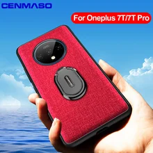 Shockproof Capa for Oneplus 8 Pro 7T Back Case for Oneplus 8 7T One Plus 7T Pro Magnetic Car Holder Ring Cloth Texture Full Case yuyaobaby white 7t