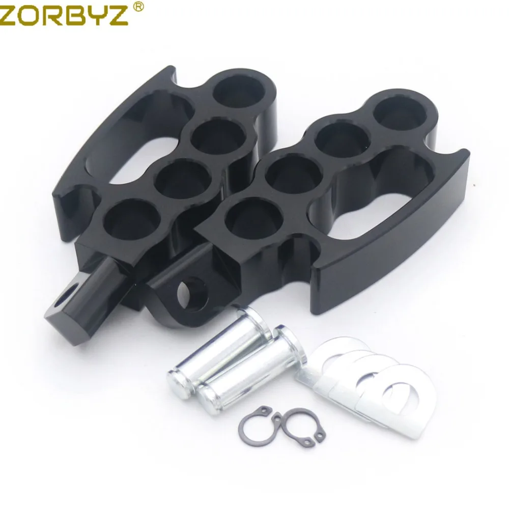 ZORBYZ черный держатель для ног Летающий костяшки опорные подножки изготовленный на заказ для езды на велосипеде с креплением комплект штыри для Harley V-Rod Sportster XL Dyna мягкий