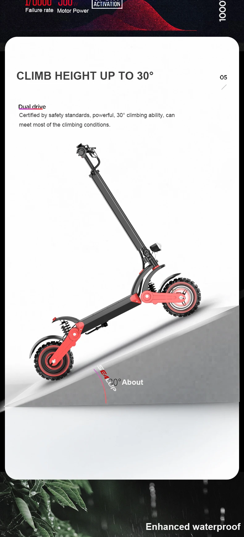 Flash Deal 12 Inch Off Road Electric Scooter 2 Wheels Electric Scooter 48V 500W E-Scooter Range 150KM Double Suspension Adult Kick Scooter 20