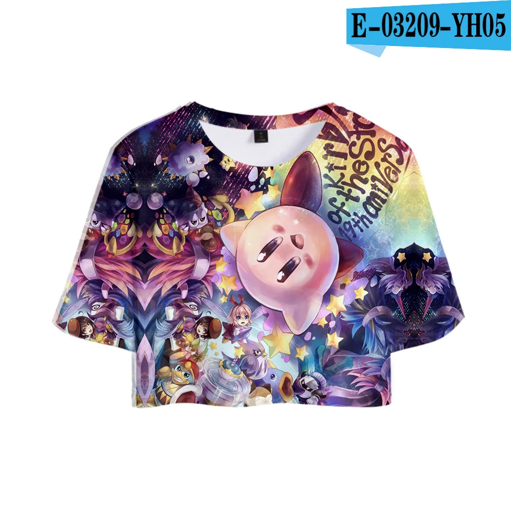Ностальгия детство действие игра Кирби 3d принт топы девушка короткая футболка женская сексуальная распродажа Повседневная футболка одежда - Цвет: YH05