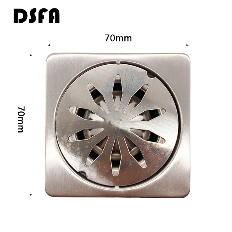 Квадратный сток в полу из нержавеющей стали отходов решетки Ванная комната Душ слив ванная, туалет, кухня Балкон отходов слива - Цвет: A70mm