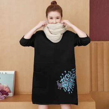 

COIGARSAM 5XL Plus Size Fashion blouse women Winter Add Wool blusas womens tops and blouses Black 9051