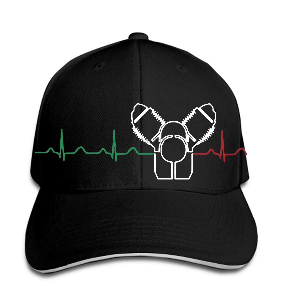 Мужская бейсбольная кепка с принтом Moto Guzzi Heartbeat, зеленая, белая, Женская бейсбольная кепка, бейсболка с козырьком