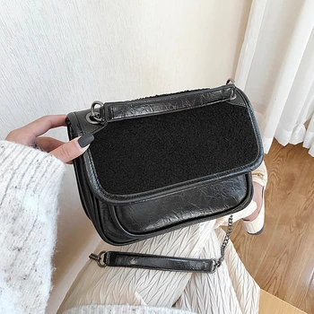 

Luxury Flap Bag For Women 2019 Fashion Patchwork Chain Leather Shoulder Messenger Bag Vintage Women Purse Handbags Crossbody Bag