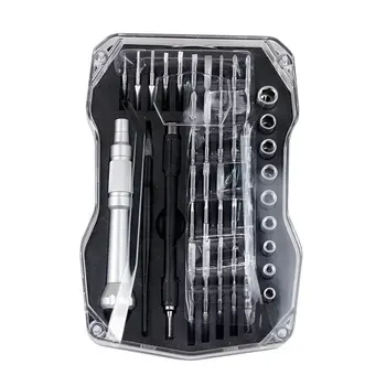 

52Pcs Clock Repair Tools Screwdriver 8198 Aluminum Sleeve Set Chrome Vanadium Steel Bit Set Precision Screwdriver