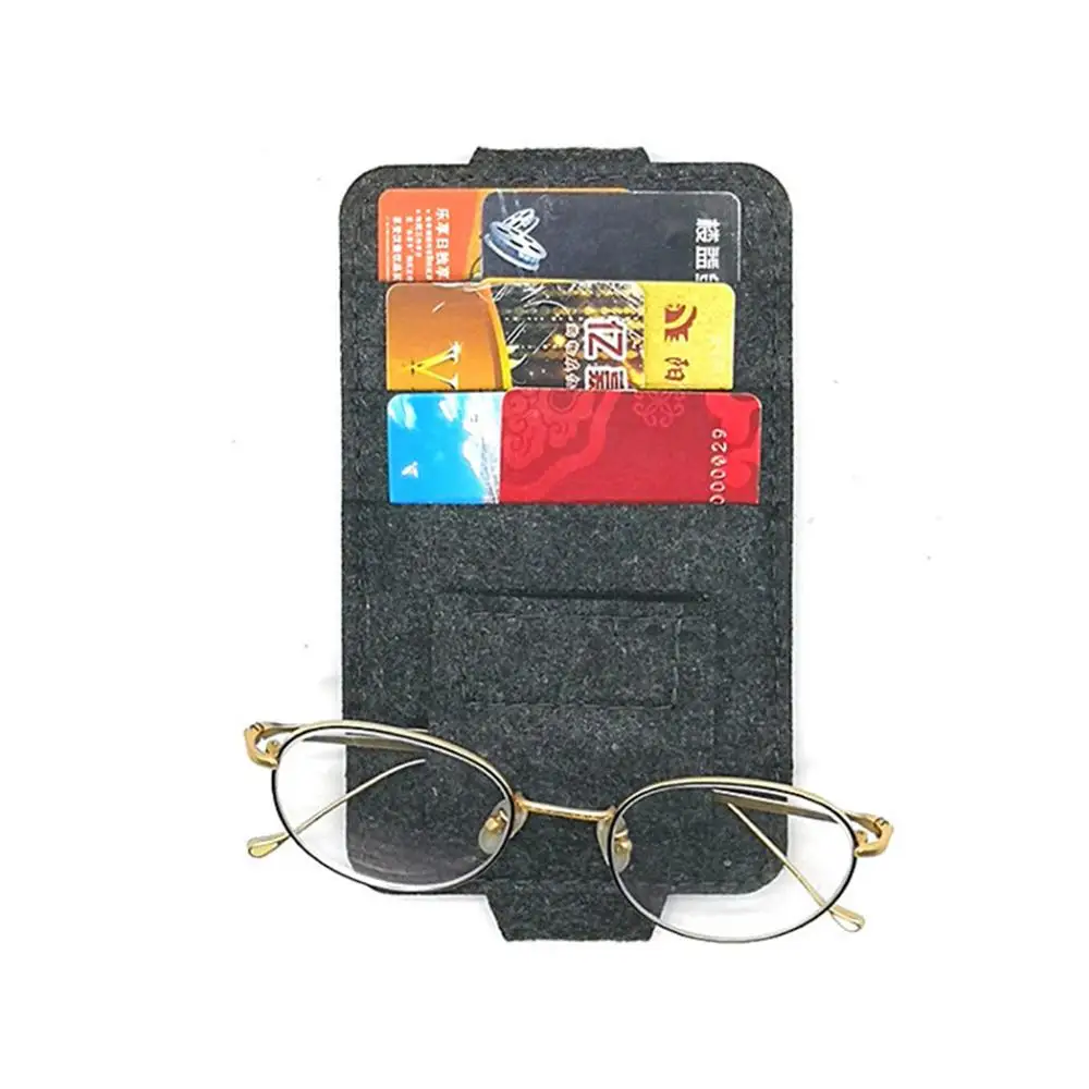 

Car Visor Organizer Card Ticket Storage Pouch Pocket Sunglasses Holder Clip Car Organizer Auto Sun Visor Card Car Storage Holder