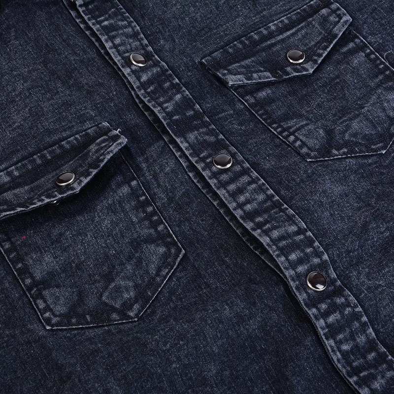 Мото мужские джинсовые рубашки осенние с длинным рукавом джинсовые рубашки повседневные узкие джинсы Chemise Homme мужские рубашки одежда размера плюс 3XL