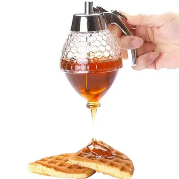 

Acrylic Honey Dispenser Juice Syrup Cup Bee Drip Dispenser Honey Jar Container Storage Pot Kitchen Accessories