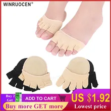 Хлопковые подушечки на половину стопы для мужчин и женщин, половинчатые подушечки для снятия боли, противоскользящие массажные подушечки на пятке, стельки для поддержки стопы