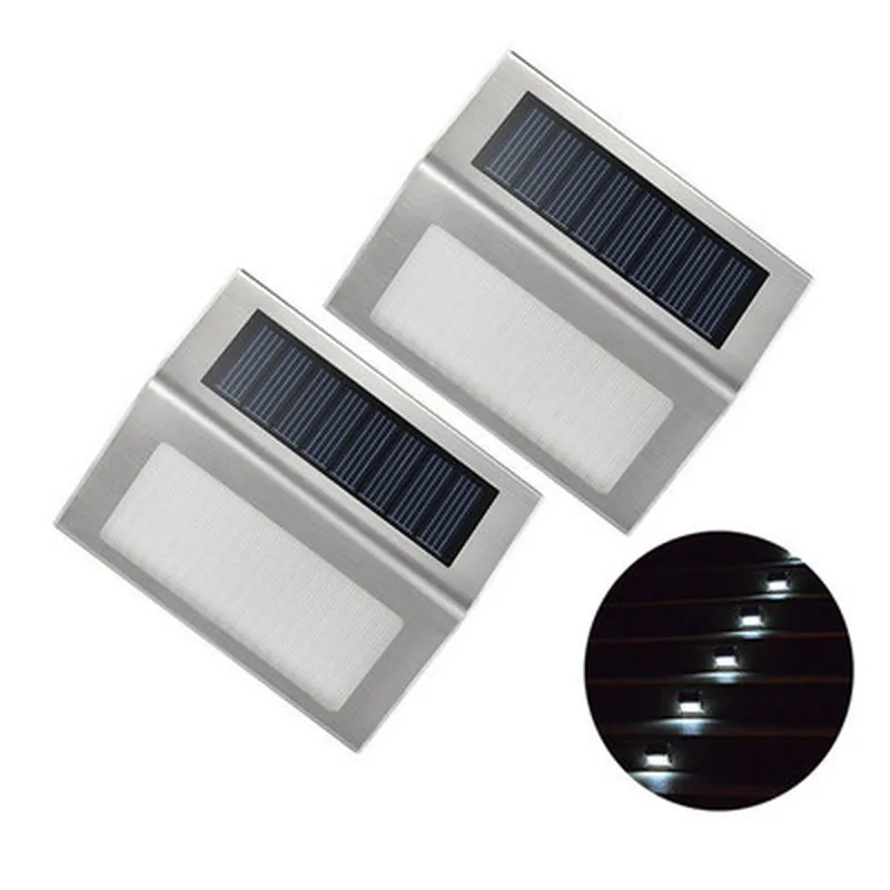 

2020 LED Solar Lights Outdoor Garden Decoration Stainless Steel Sensor Sunlight Waterproof Garden Stair Courtyard Pathway Lamps