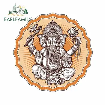 

EARLFAMILY 13cm x 13cm for Ganesh Chaturthi Car Stickers Vinyl Waterproof Sticker Bumper Decoration Car Accessories 3D Decals