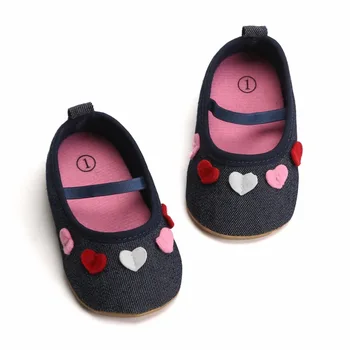 

Children Spring Shoes Newborn Infant Baby Girl Toddler Shoes Soft Bottom Non-slip Walking Shoes Denim Flower Princess Shoes