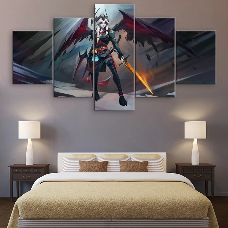 Wall Decor Canvas Painting 5 Panel DOTA 2 Assassin Modern Printed Wall Art Pictures Decorative Game