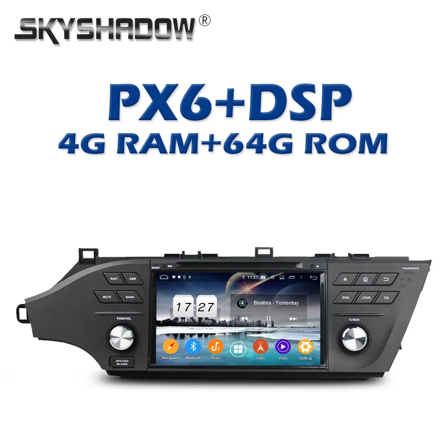 PX6 автомобильный DVD плеер DSP TDA7851 Android 9,0 4 Гб+ 64 Гб Wi-Fi Bluetooth 4,2 Радио RDS GPS Google Map для Toyota Avalon