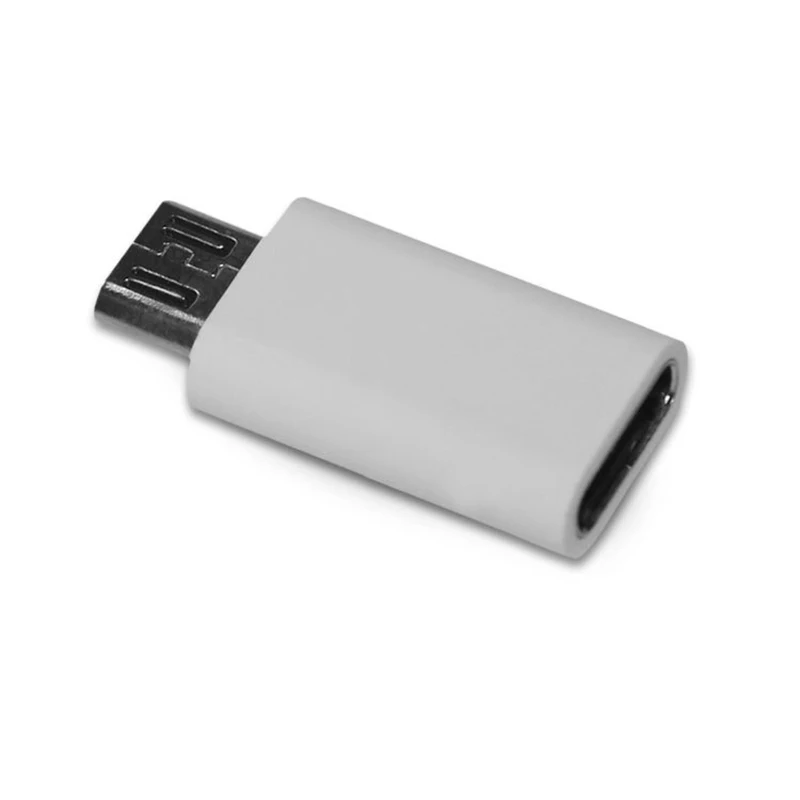 Мини OTG Micro USB-Type C адаптер для зарядки телефона передачи данных 2 в 1 конвертер Android Мобильный Micro USB разветвитель - Цвет: Белый