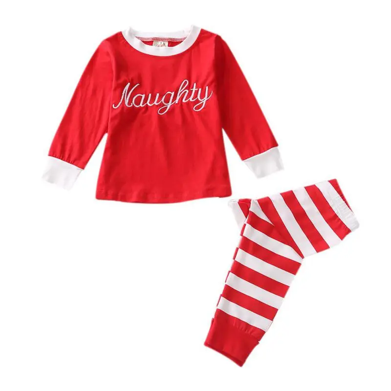Girl Sleepwear Suit Outfit Autumn Christmas Clothes Baby Boys Christmas Pajamas Children Cotton Clothes