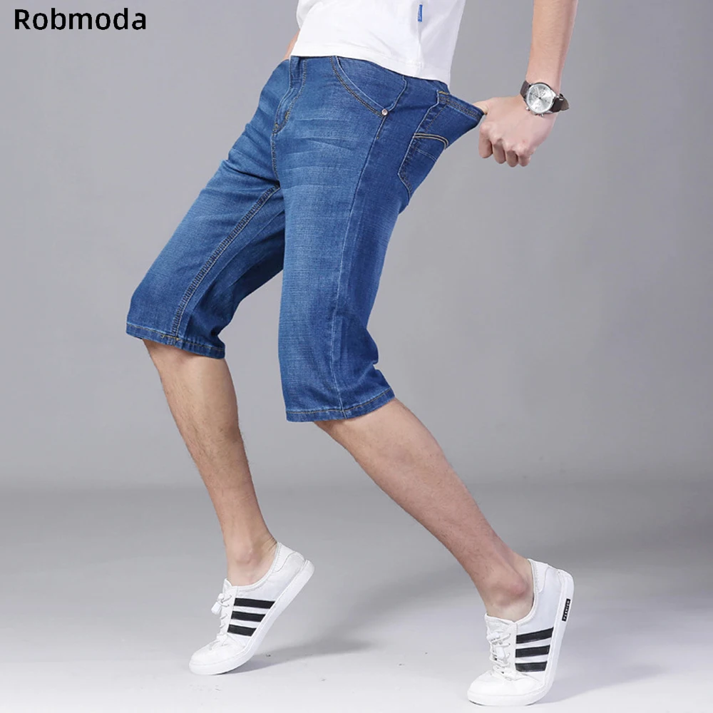 

2019 summer Hole Blue black casual shorts Denim jeans male Men Denim Shorts short jeans fashion Solid color stretch denim shorts
