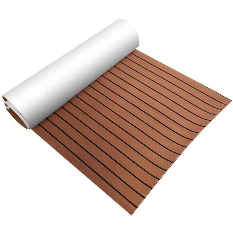 

Foam Teak Decking EVA Foam Marine Flooring Faux Boat Decking Sheet Accessories Marine Brown Black 450X2400X6mm