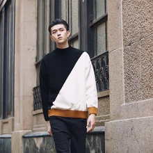 ^#Cheap Winter Sweater Men's Slim Warm Fashion Contrast Color Casual Knit Pullover Men Streetwear Knitting Sweaters Male Sweter Clothes ^#Cheap Winter Sweater Men's Slim Warm Fashion Contrast Color Casual Knit Pullover Men Streetwear Knitting Sweaters Male Sweter Clothes