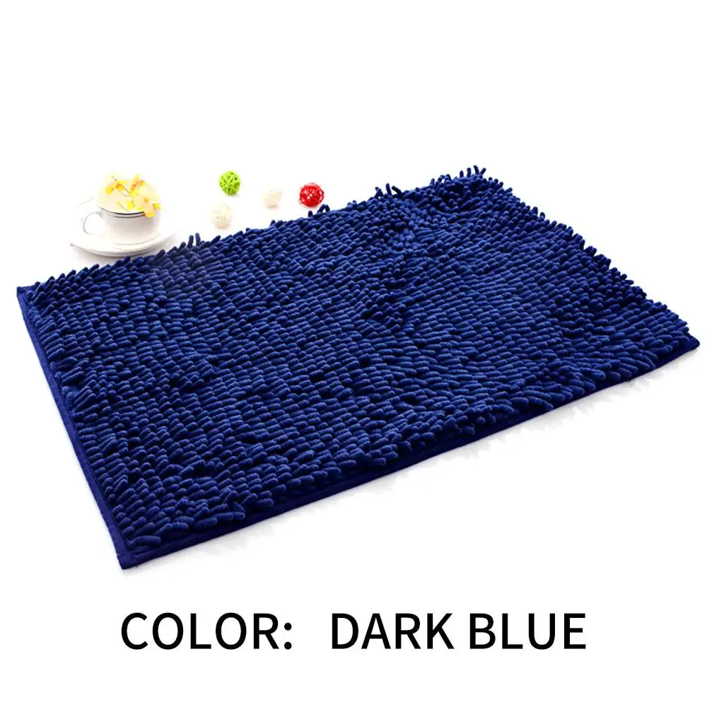 Dark blue Коврик для ног, коврик для двери, удобный портативный мягкий коврик 60*40 см, синель 25 мм, товары для дома, кухни, дома, гостиной - Цвет: Dark blue
