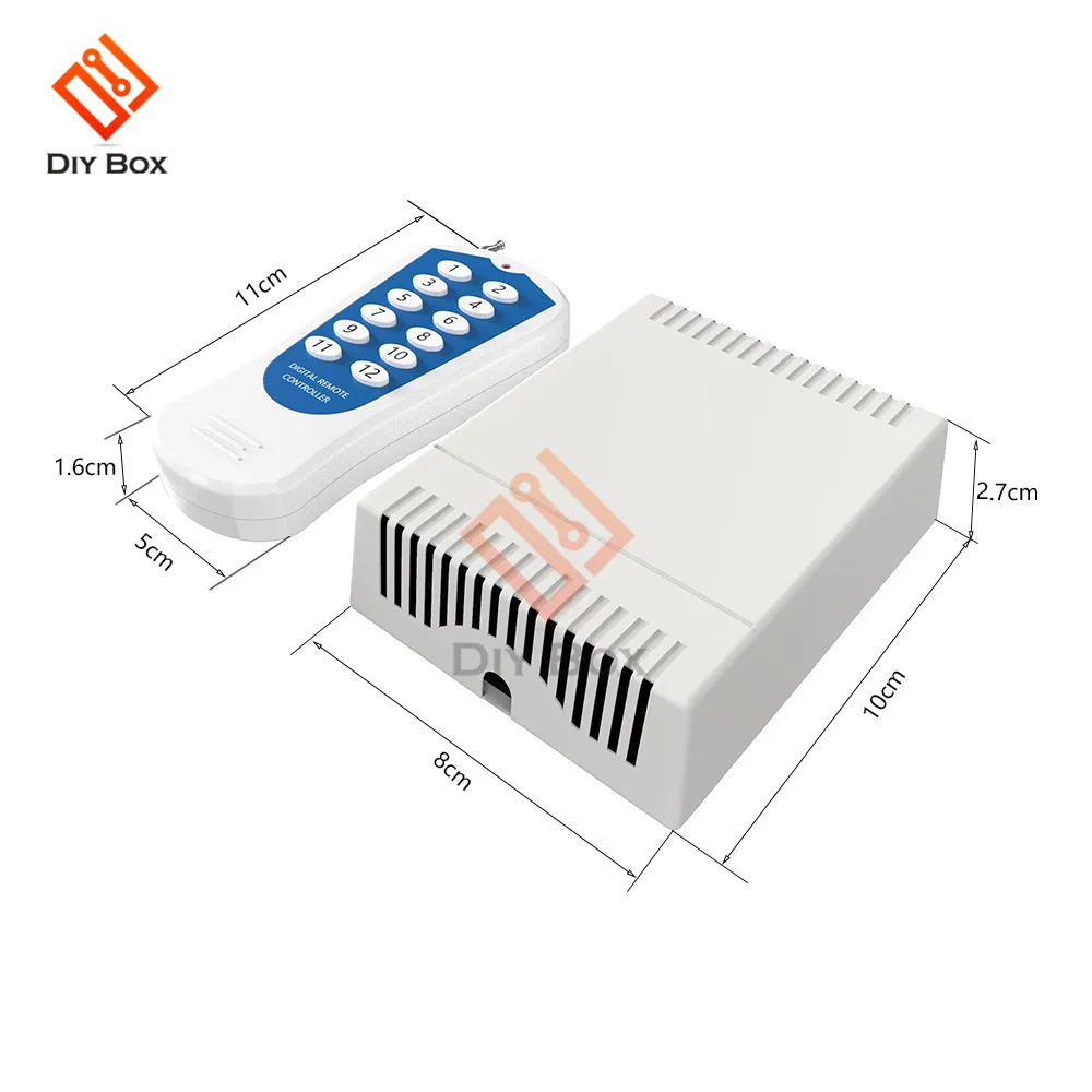 12 В постоянного тока 12-канальный релейный модуль Беспроводной RF пульт дистанционного управления передатчик+ приемник 315 МГц Трансмиссия 800 м 12CH