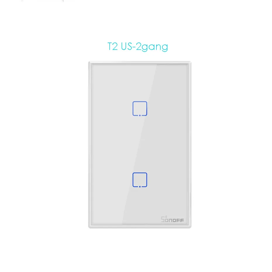 Itead Sonoff T2 US 1 2 3 gang Smart Wall Light Switch with Border,Touch RF433 wifi Control,Works With Alexa Google Home,120 Size-3