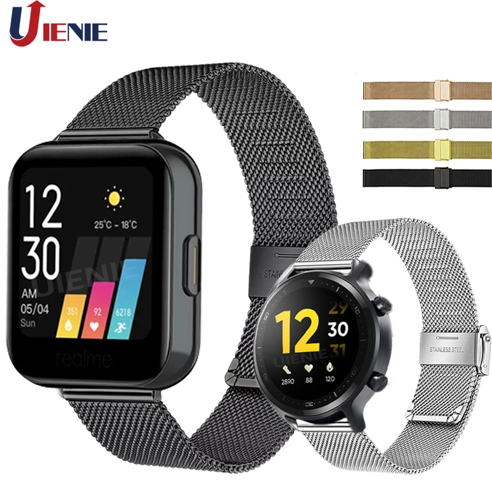 

Ремешок «Миланская петля» для Realme Watch S, браслет из нержавеющей стали для смарт-часов, браслет для Realme Watch Correa