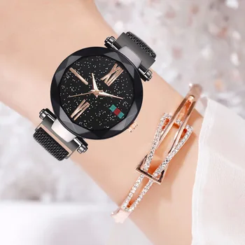 

WJ-8359 Starry Sky Watch Women Luxury Quartz Watches For Female Dress Steel Strap Wristwatch Female Bracelet luxe reloj mujer