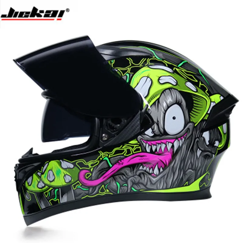 Capacete, мотоциклетный шлем Jiekai 316 с двойными линзами, мотоциклетный шлем для бега по пересеченной местности, полнолицевой шлем, шлем для мотокросса - Цвет: Design 18