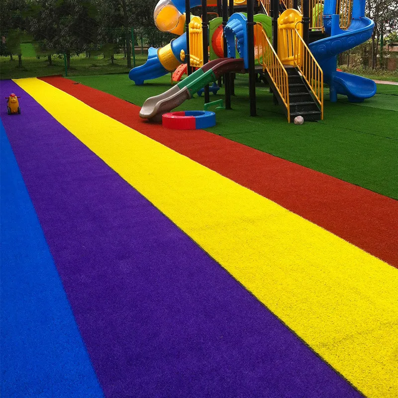 PGM Simulation Lawn Kindergarten Rainbow Grass Environmental Protection Flame Retardant Runway Grass Artificial Lawn L007