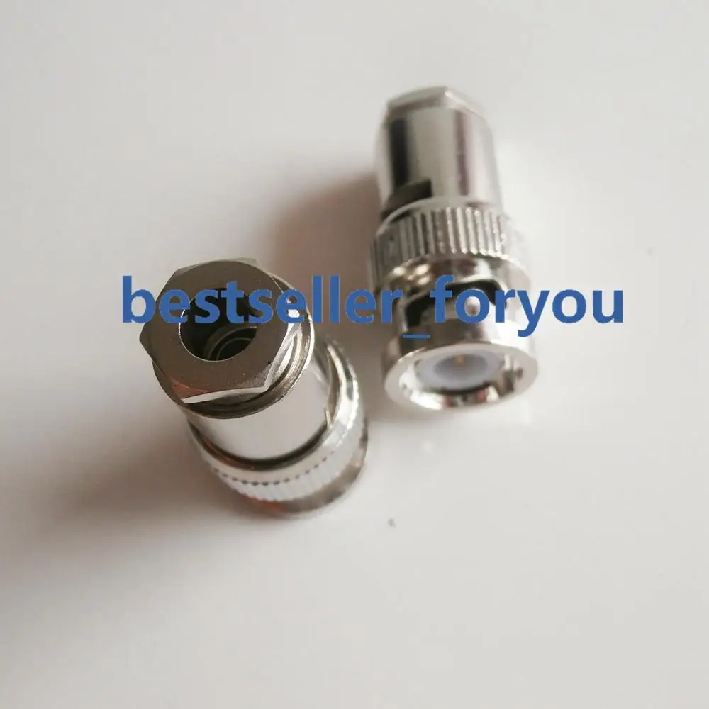 10 шт. BNC Q9 штекер зажим для RG58 RG142 LMR195 RG400 кабель RF коаксиальный разъем |