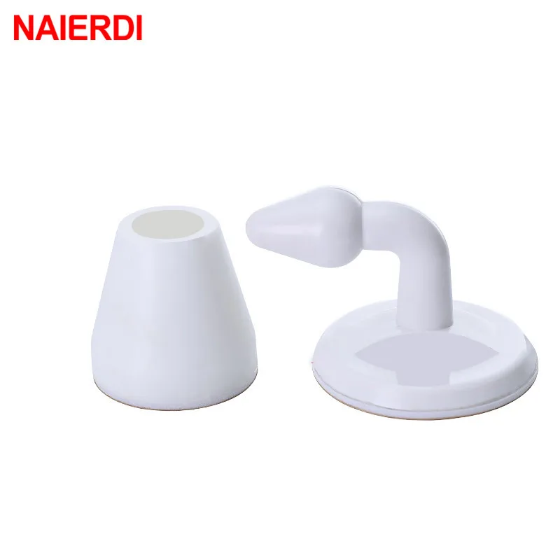 NAIERDI ABS Silicone Door Stopper Door Lock Protective Pad Anti-Collision Protection Self Adhesive Doorstop Wall Protectors