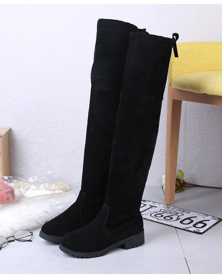 Size 35-39 Winter Over The Knee Boots Women Stretch Fabric Thigh High Sexy Woman Shoes Long Bota Feminina zapatos de mujer