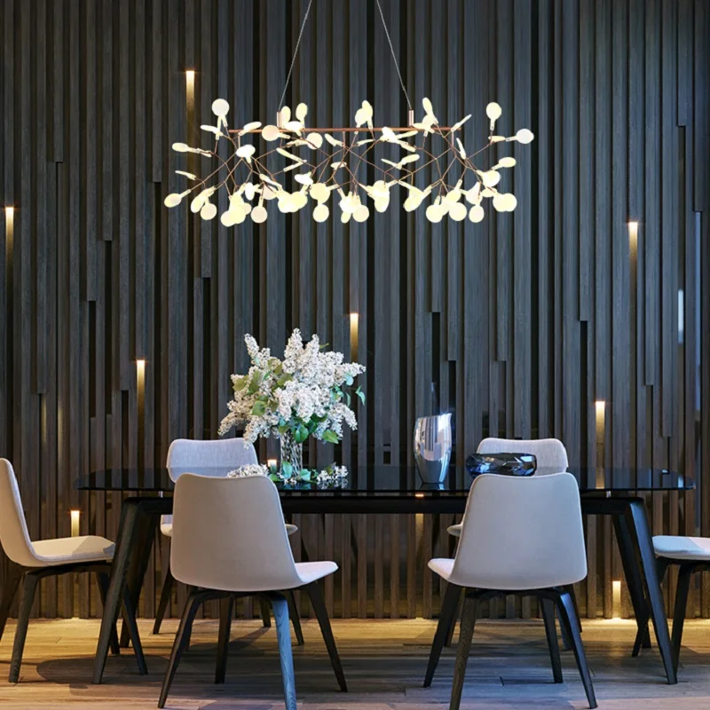 

Nordic Modern Romantic Firefly LED Chandelier Stylish Branch Round Pendant Lamp Decorative Ceiling Chandelier Hanging Lighting