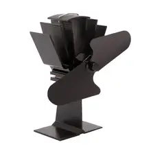 2 лезвия Черная плита вентилятор бытовой тепловой мощный вентилятор достаточно дома эффективное распределение тепла деревянная плита вентилятор для камина дропшиппинг