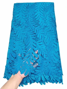 

High Quality Soft water soluble lace Fabric African Tulle Lace 2019 Nigerian cord Guipure Embroidery Fabric For Wedding