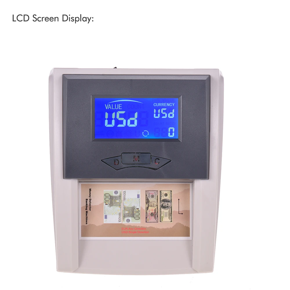 

Portable Desktop Countable Automatic Money Detector Counterfeit Cash Currency Banknote Checker Tester with LCD Display