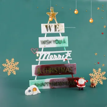 

DIY crystal epoxy resin mold Christmas tree listing decoration mold Christmas material ornaments silicone mold for Jewelry