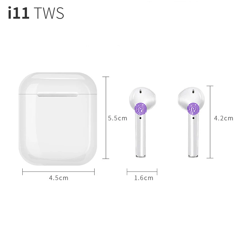 Новинка i11 TWS Беспроводные Bluetooth 5,0 наушники спортивные наушники с защитой от пота сенсорные портативные наушники с микрофоном PK i12 tws i20 i30 i60