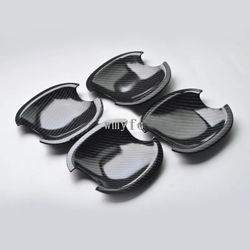 Для Toyota Corolla E140 E150 2007-2013 углеродное волокно хромированная дверная ручка крышка чаши Отделка 1 комплект аксессуары наклейки для стайлинга автомобилей