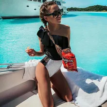 Sexy Printing Floral One Piece Swimsuit Women Monokini Backless V-neck Push Up Padded Bikini Swimsuit Swimwear Bathing Suit