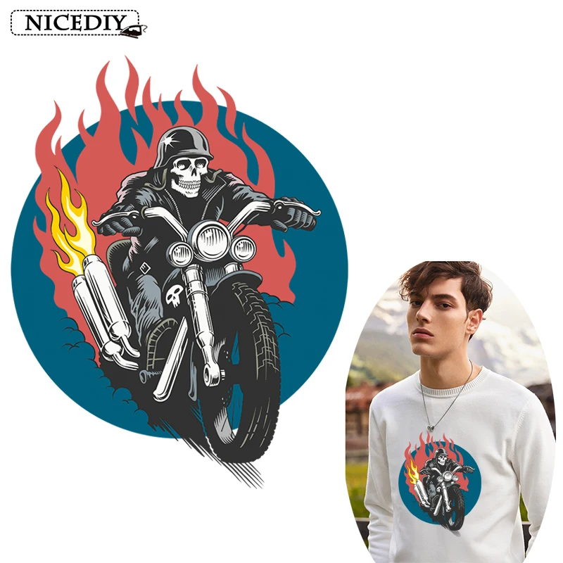Iron Patch On Patches Punk Motorcycle Clothing Stickers Fuse Application To Each Other Stripes For Clothes Toppe | Дом и сад