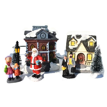 

2020 Creative Personality Interesting Resin Christmas Tree Ornaments Huts Luminous Christmas Tree Ornaments Decorated Window