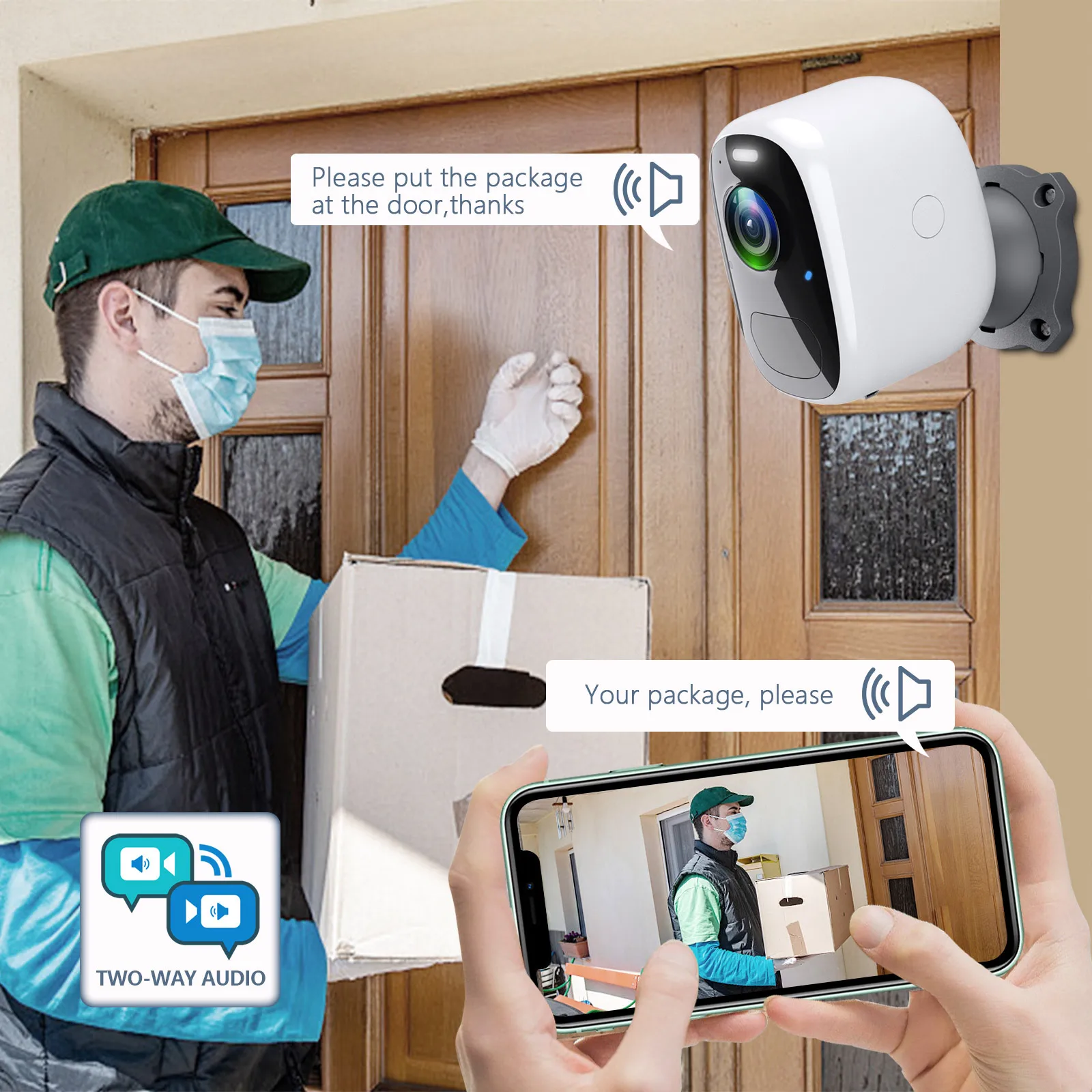 バッテリー付きワイヤレス監視カメラwifiip 1080p,ワイヤレス