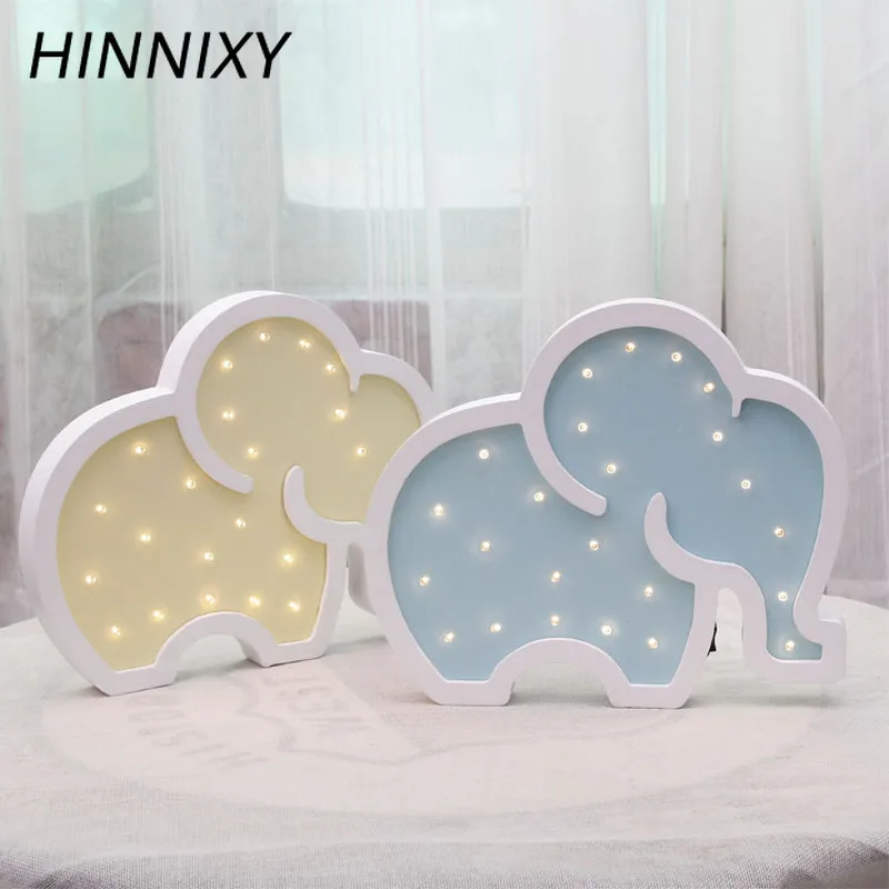 Hinnixy 3D деревянный слон ночной Светильник для детей, для спальни, настенный светильник для дома, в форме животного, Детская прикроватная лампа для сна