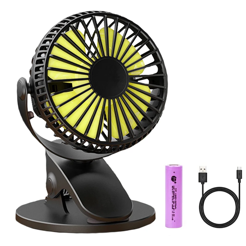 Miniventilador portátil con batería recargable por USB, Clip de rotación para cochecito de bebé, coche, Camping, escritorio al aire libre
