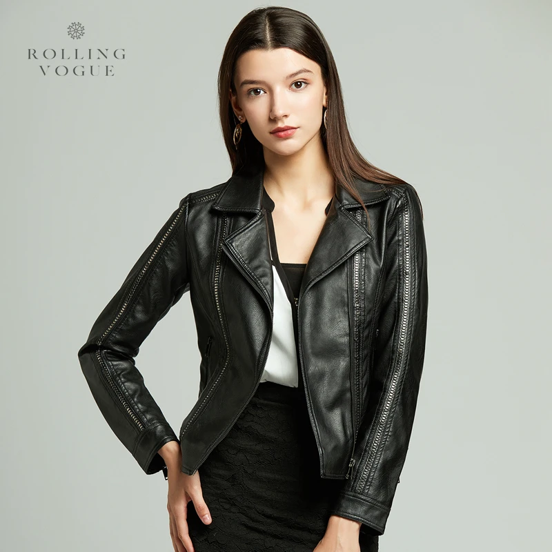 

2019 Autumn Winter Gothic Black Brown Steampunk Motorcycle Biker Short PU Faux Leather Jacket Women Plus Size Windbreaker Coat
