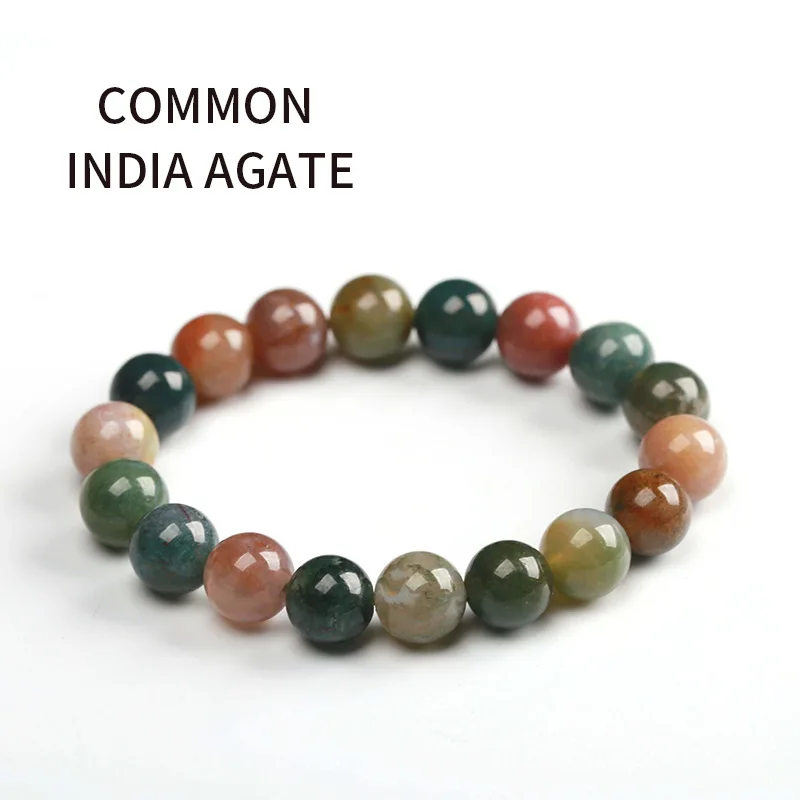 JD натуральные браслеты из драгоценных камней для мужчин индийские Агаты бусины талисманы Будда 7 Чакра молитва йоги Исцеление браслет - Окраска металла: COMMON INDIA AGATE